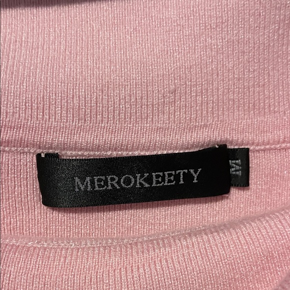 Pink Off-Shoulder Long Sleeve Bodycon Dress - Picture 2 of 3